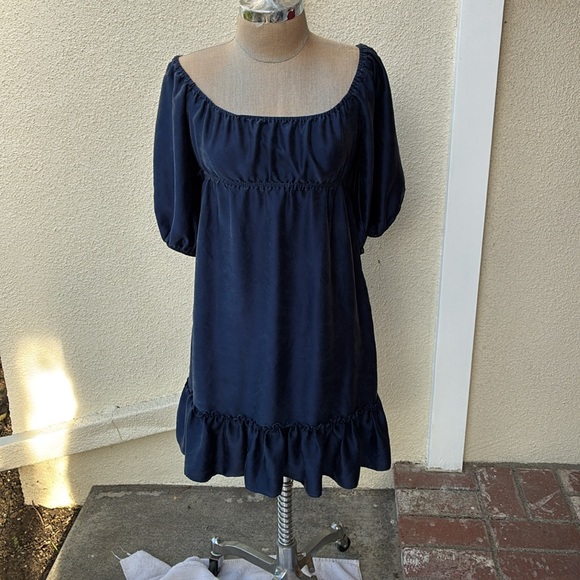 Vintage Betsey Johnson 100% silk gorgeous 90’s rare short prairie dress. - Picture 6 of 14